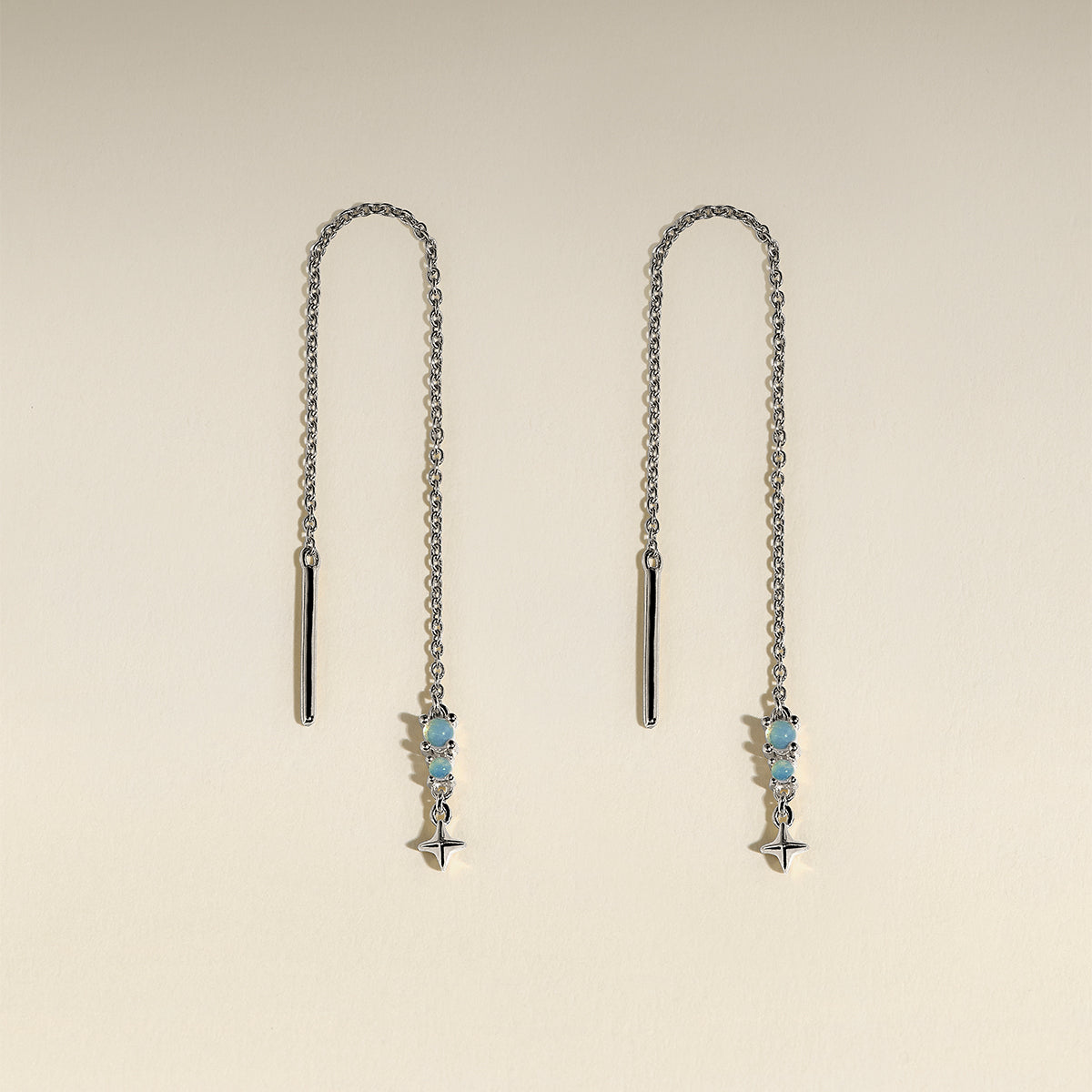 Cosmic Opal Thread Earrings in Silver-Astrid & Miyu