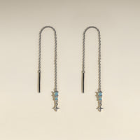 Cosmic Opal Thread Earrings in Silver-Astrid & Miyu