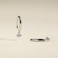 Crystal Charm Hook Earrings in Silver-Astrid & Miyu