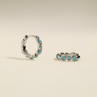 Opal Bezel Hoops in Silver-Astrid & Miyu