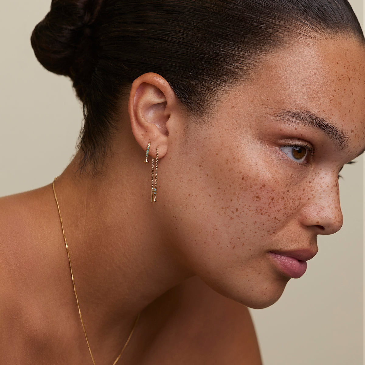 Cosmic Opal Hook Earrings in Gold-Astrid & Miyu