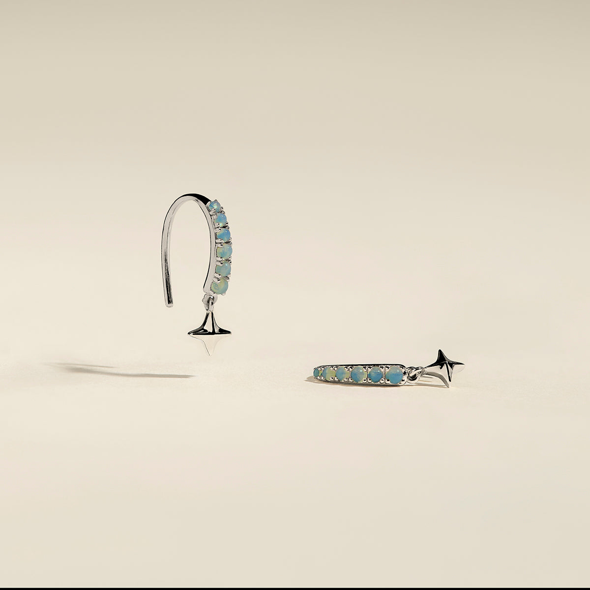 Cosmic Opal Hook Earrings in Silver-Astrid & Miyu