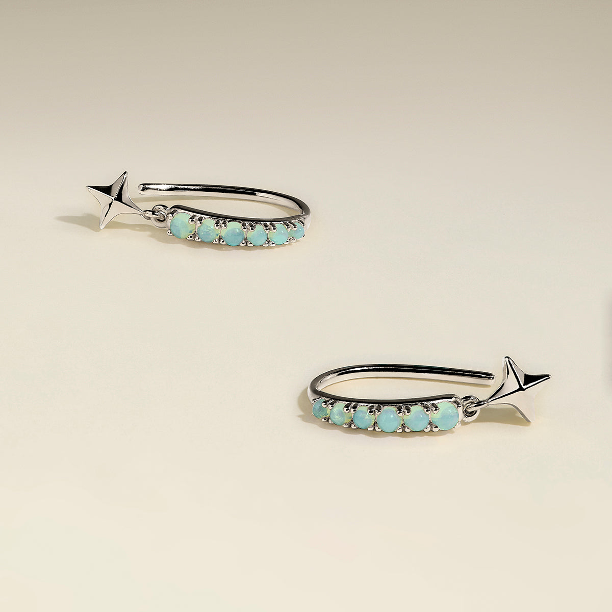 Cosmic Opal Hook Earrings in Silver-Astrid & Miyu