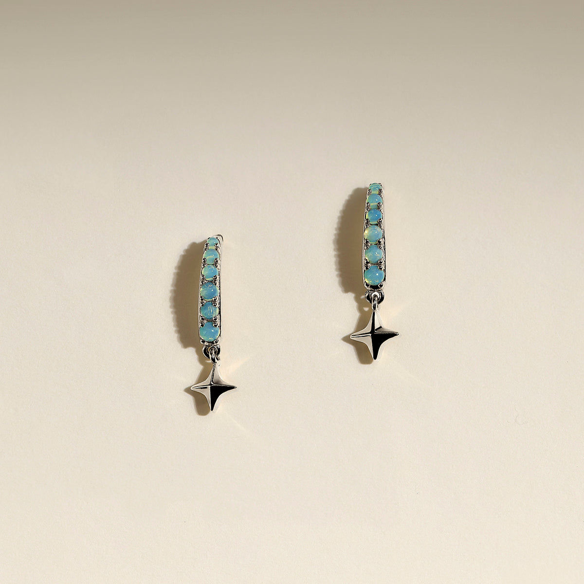 Cosmic Opal Hook Earrings in Silver-Astrid & Miyu