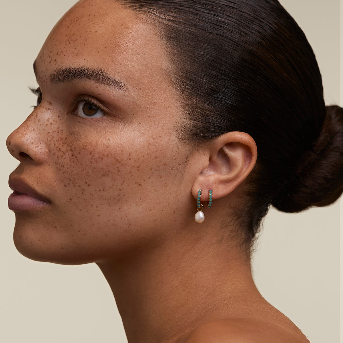 Opal & Pearl Charm Huggies in Gold-Astrid & Miyu