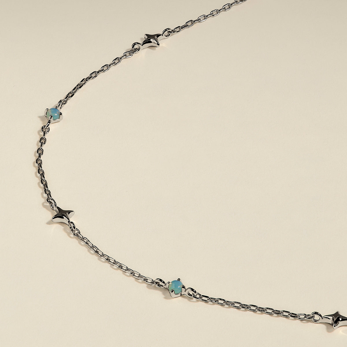 Cosmic Opal Charm Necklace in Silver-Astrid & Miyu