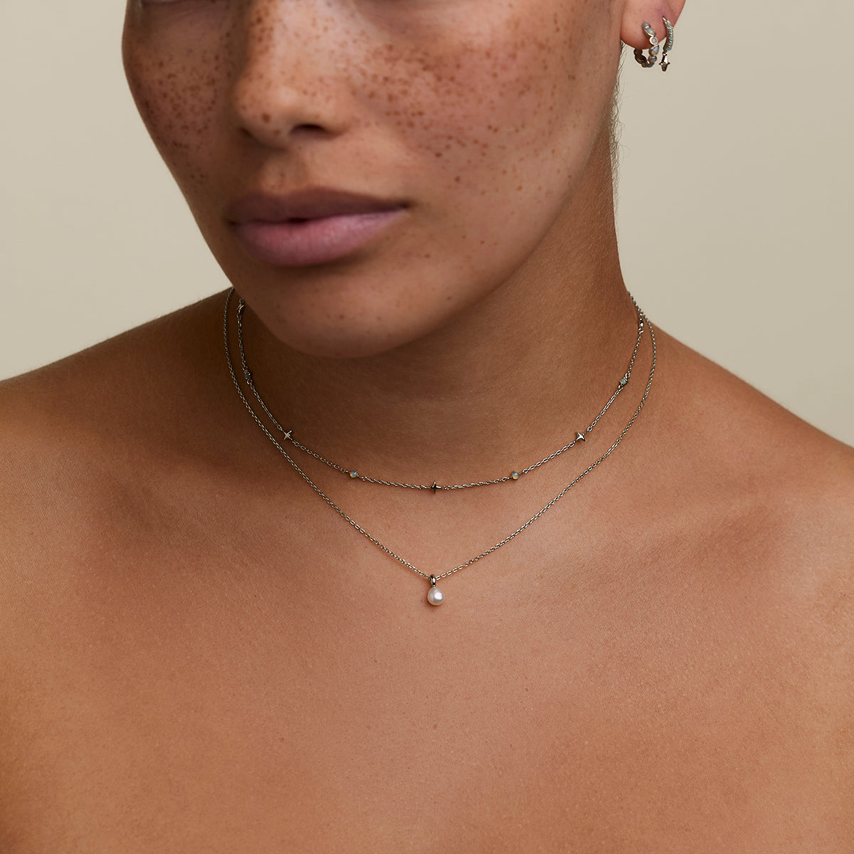 Cosmic Opal Charm Necklace in Silver-Astrid & Miyu