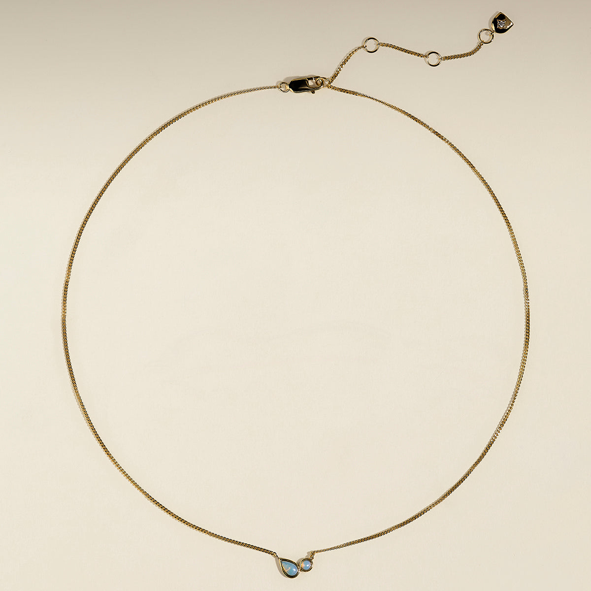 Opal Bezel Pendant Necklace in Gold-Astrid & Miyu