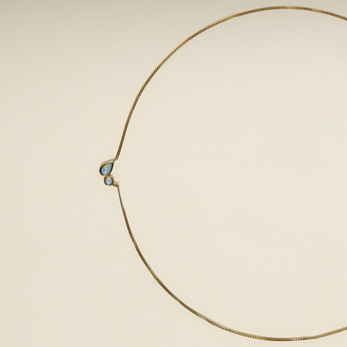 Opal Bezel Pendant Necklace in Gold-Astrid & Miyu