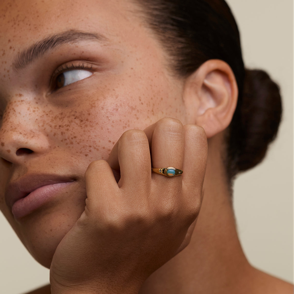 Cosmic Opal Cocktail Ring in Gold-Astrid & Miyu