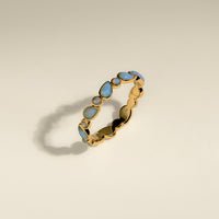 Opal Bezel Band Ring in Gold-Astrid & Miyu