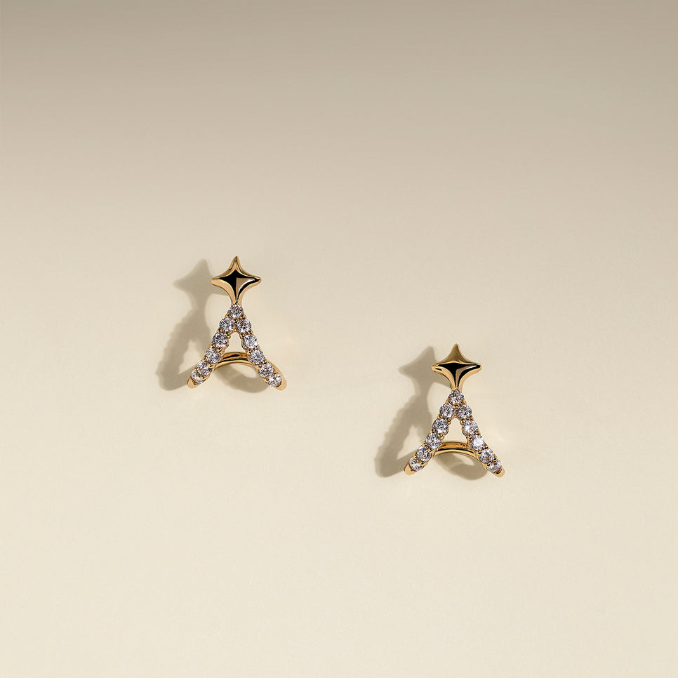 Cosmic Star Illusion Studs in Gold-Astrid & Miyu