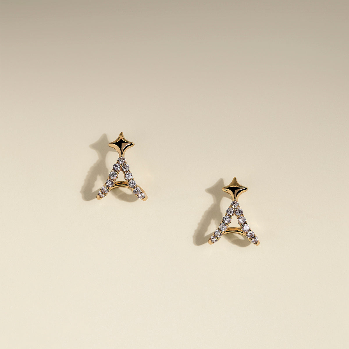 Cosmic Star Illusion Studs in Gold-Astrid & Miyu