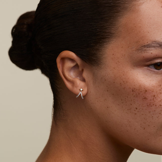 Cosmic Star Illusion Studs in Gold-Astrid & Miyu