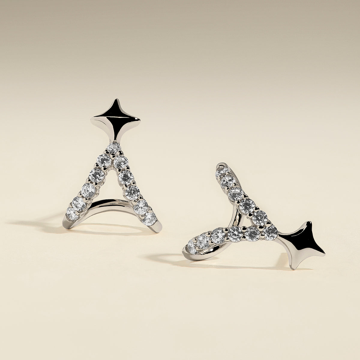 Cosmic Star Illusion Studs in Silver-Astrid & Miyu