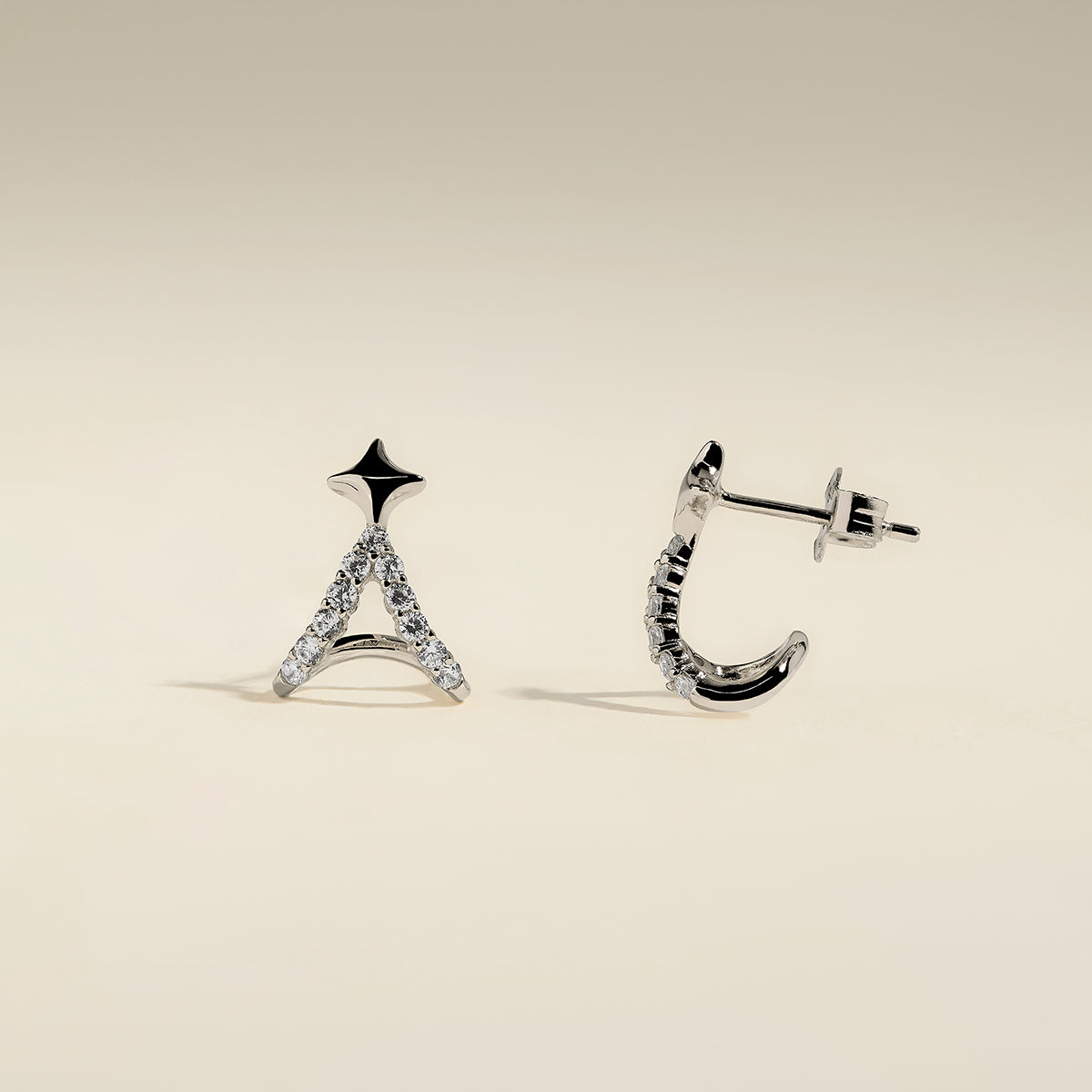 Cosmic Star Illusion Studs in Silver-Astrid & Miyu
