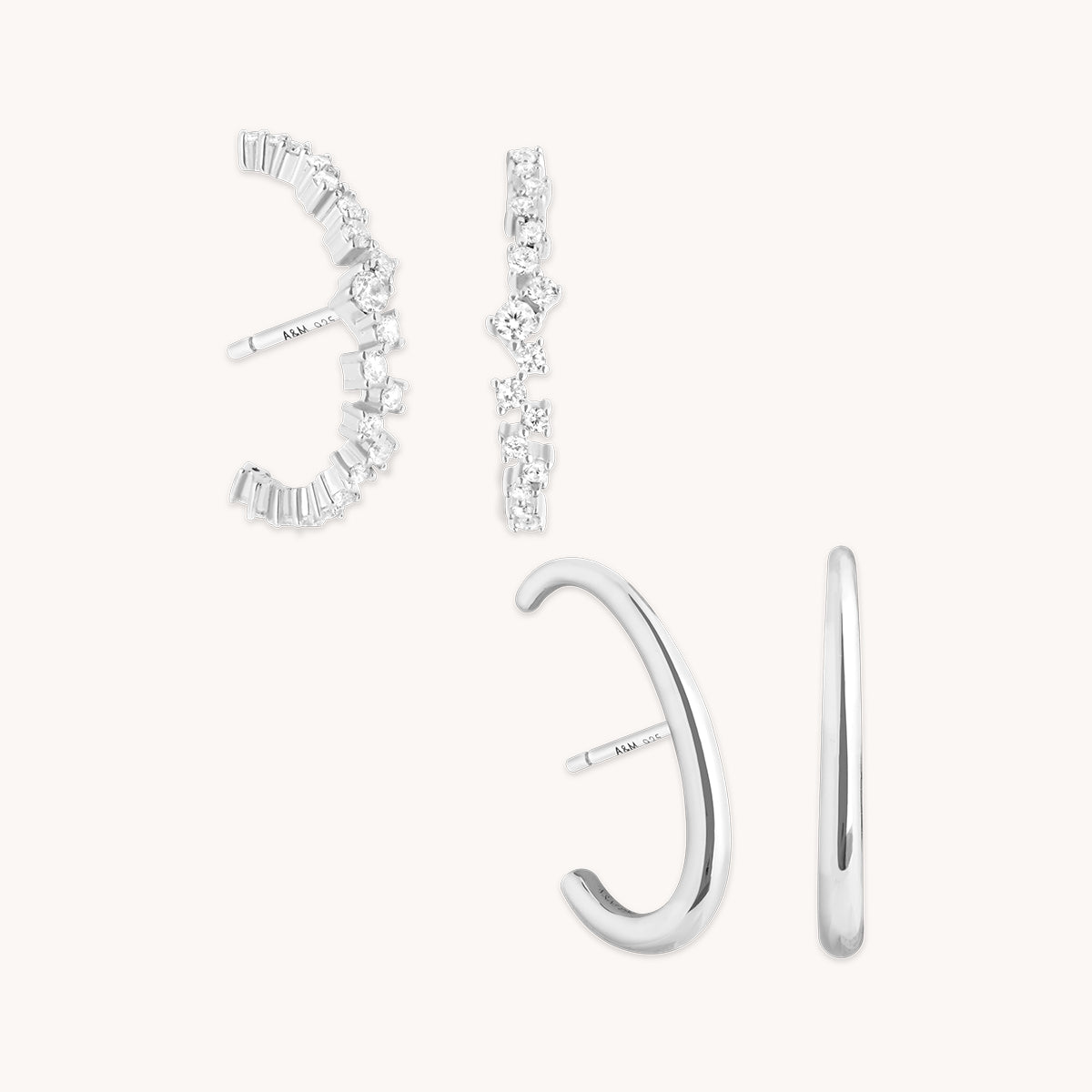 Orbit Studs Stacking Set in Silver-Astrid & Miyu