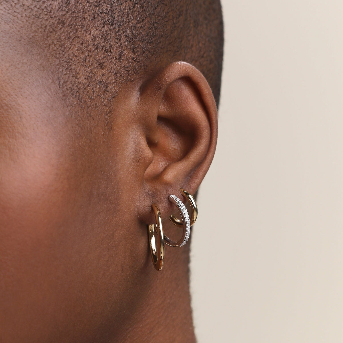 Essential Hoops Stacking Set in Mixed Metal-Astrid & Miyu