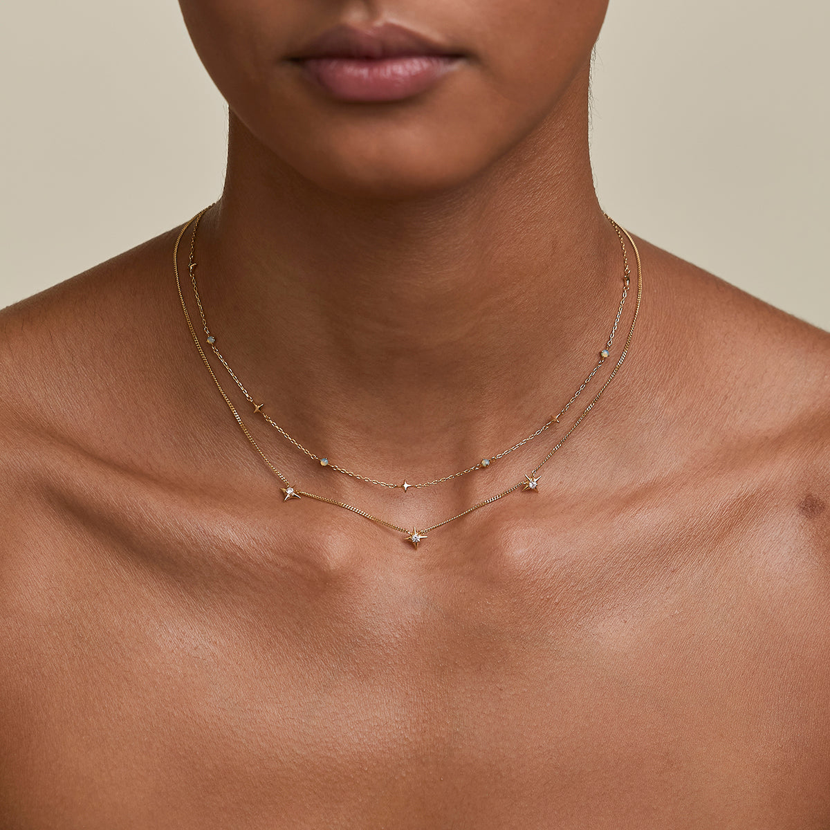 Cosmic Opal Necklace Stacking Set in Gold-Astrid & Miyu