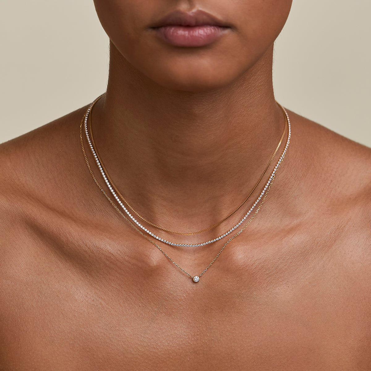 Essential Crystal Necklace Stacking Set in Gold-Astrid & Miyu