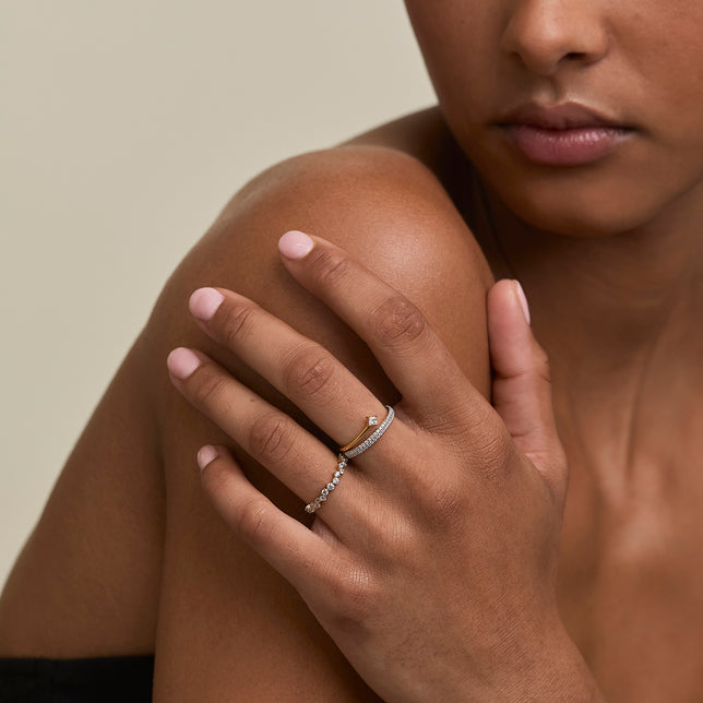 Cosmic Illusion Ring Stacking Set in Gold-Astrid & Miyu