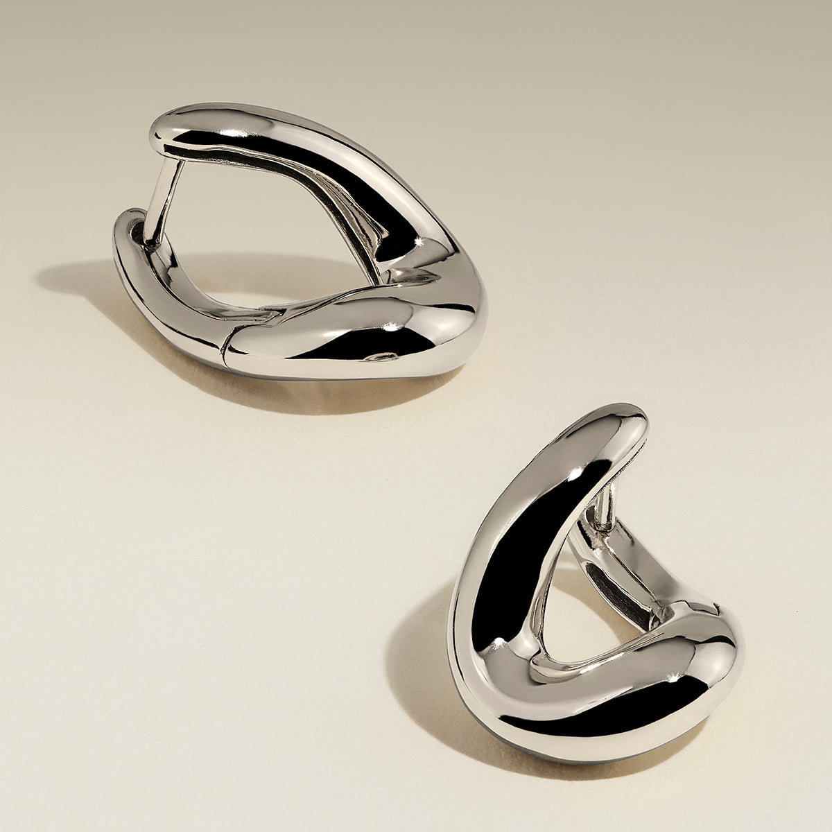 Molten Hoops in Silver-Astrid & Miyu