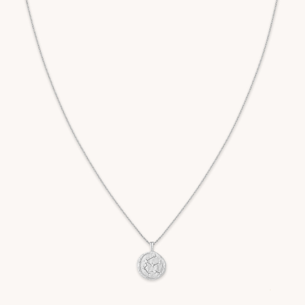Aquarius Zodiac Pendant Necklace in Silver