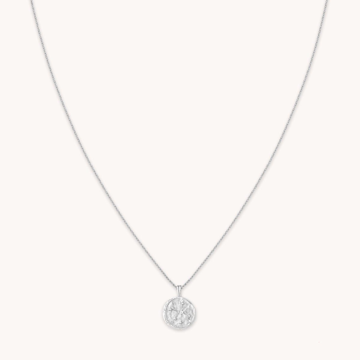 Aries Zodiac Pendant Necklace in Silver