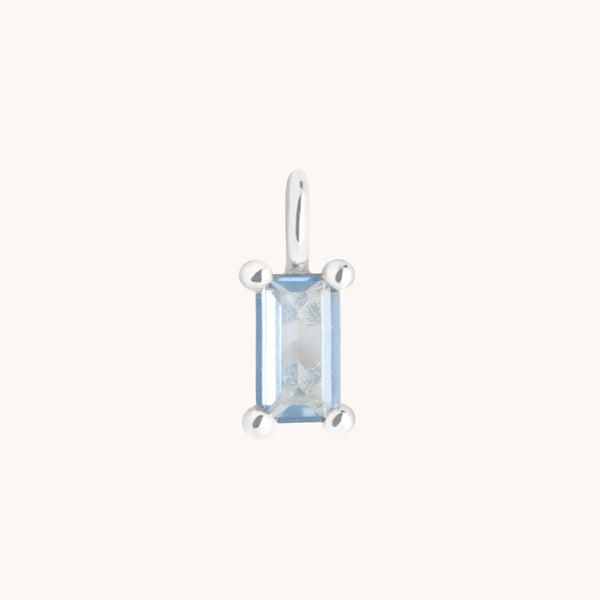 Blue Spinel Charm 9k White Gold-Astrid & Miyu