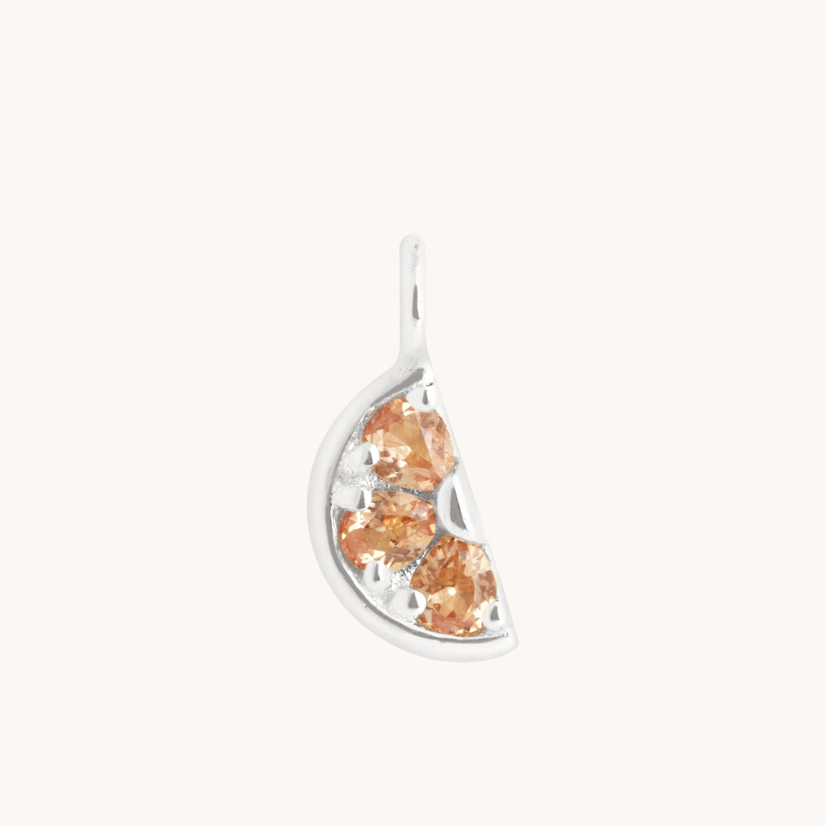 Orange Slice Charm 9k White Gold-Astrid & Miyu