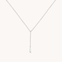 Molten Charm Lariat Necklace in Silver-Astrid & Miyu
