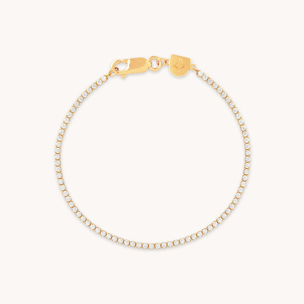 18k Gold Plated Jewellery - Tennis Chain Bracelet in Gold - Chain Bracelet - Astrid & Miyu