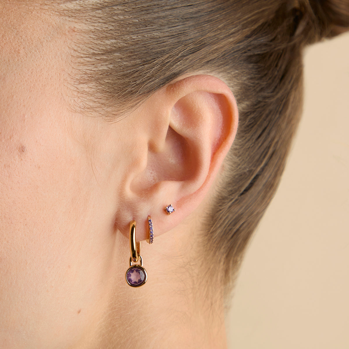 Amethyst February Clip Charm in Gold-Astrid & Miyu