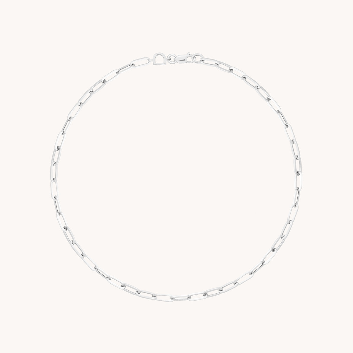 Piccadilly Chain Anklet in Solid White Gold-Astrid & Miyu