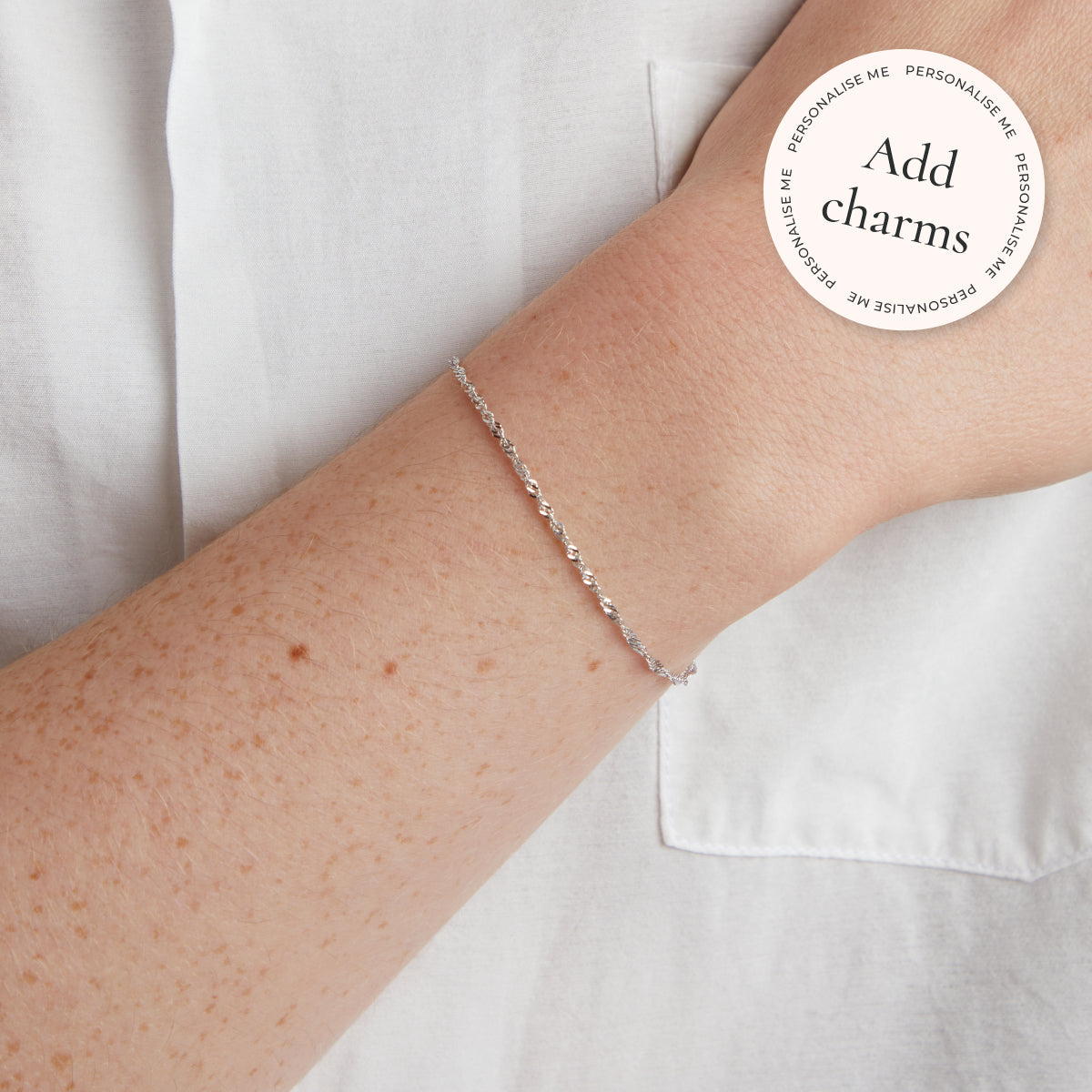 Bracelets - Bold Astrid Chain Bracelet in Solid White Gold - Bracelets - Astrid & Miyu
