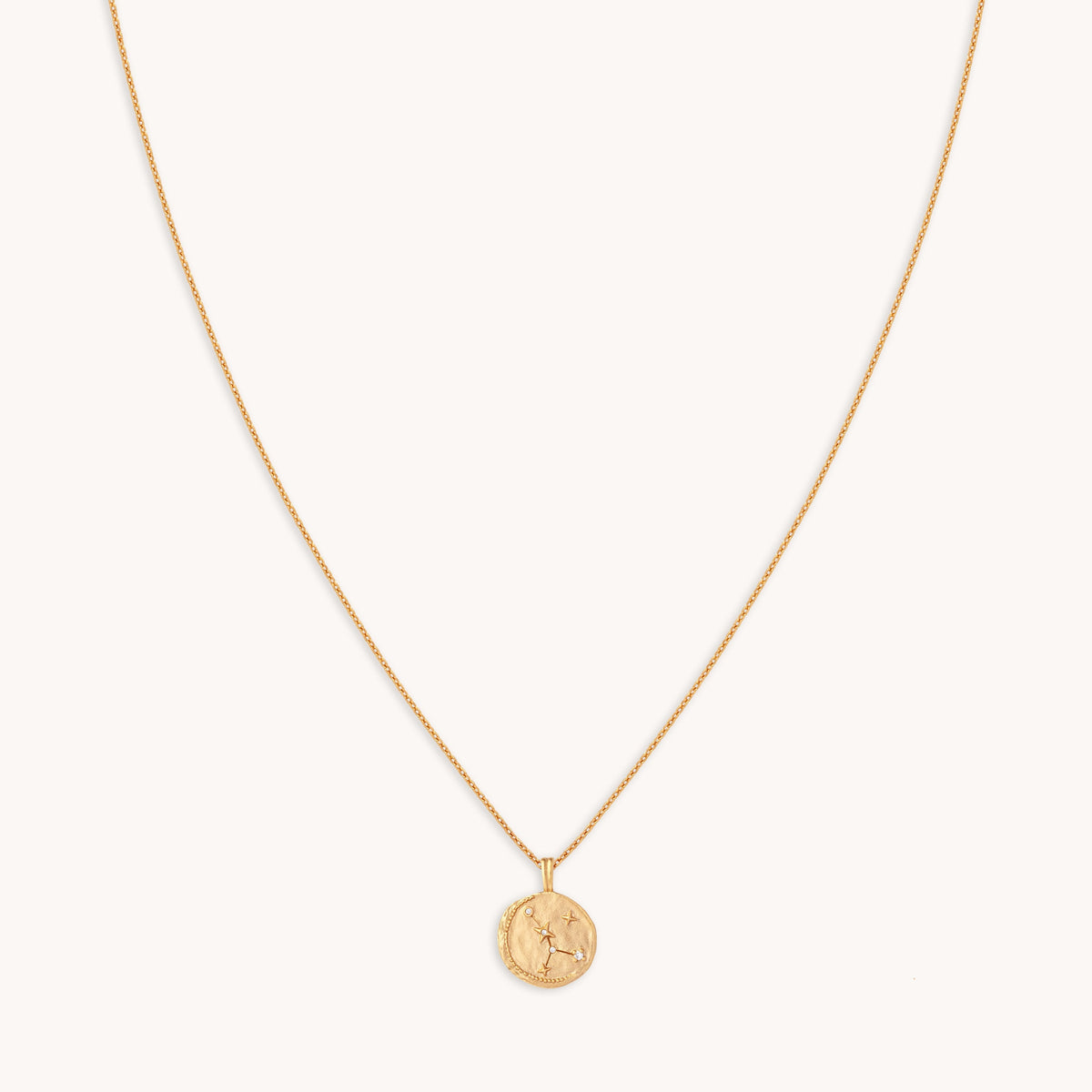 Cancer Zodiac Pendant Necklace in Gold