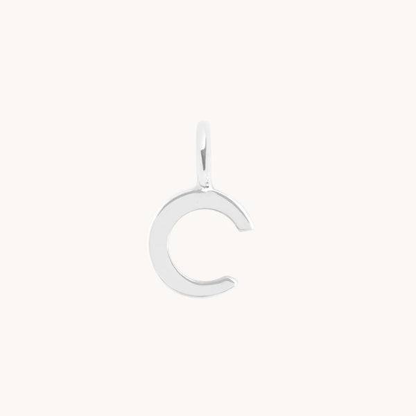 Initial Charms - C Initial Charm 9k White Gold - Welding Charm - Astrid & Miyu