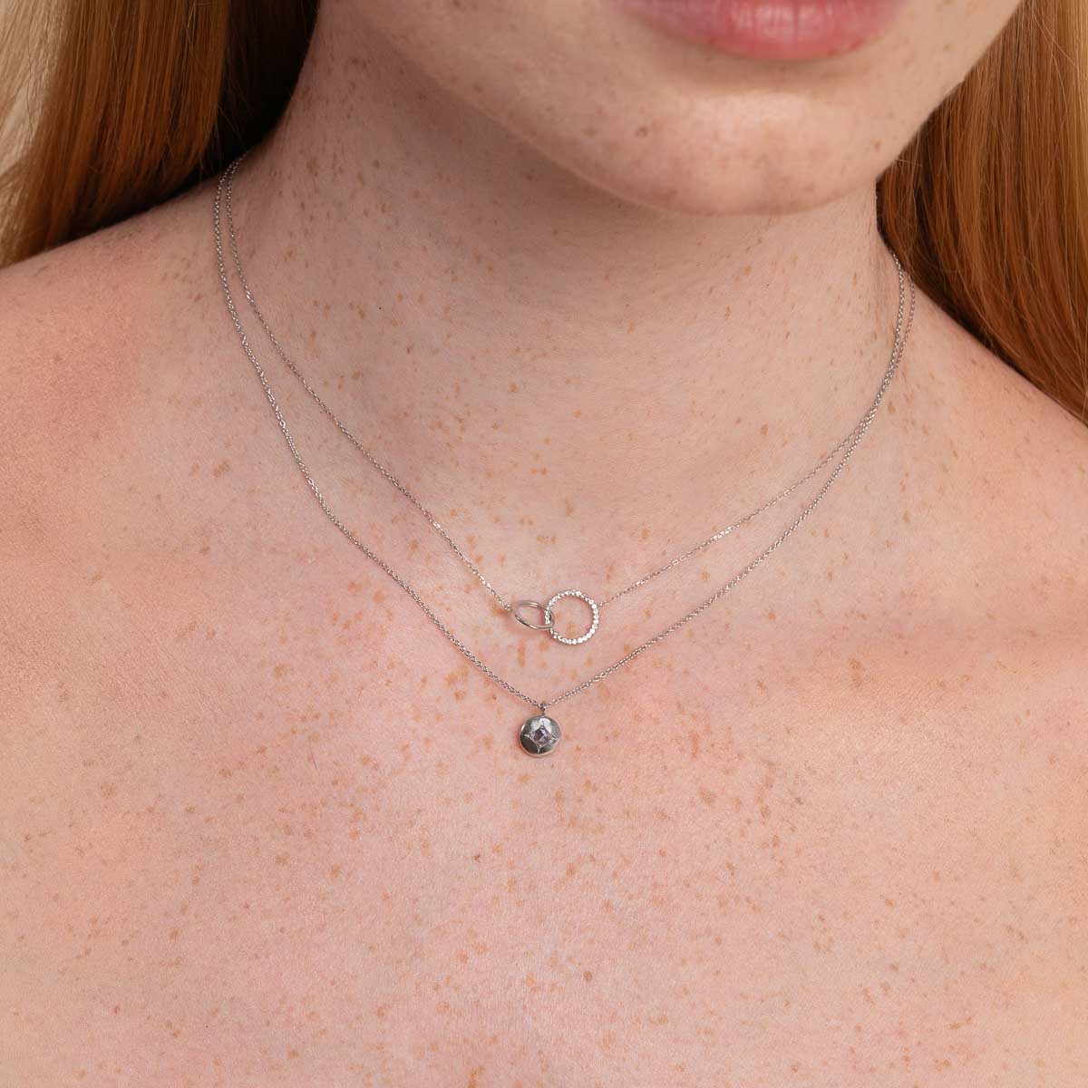 December Tanzanite - December Tanzanite Birthstone Necklace in Solid White Gold - Pendant Necklace - Astrid & Miyu