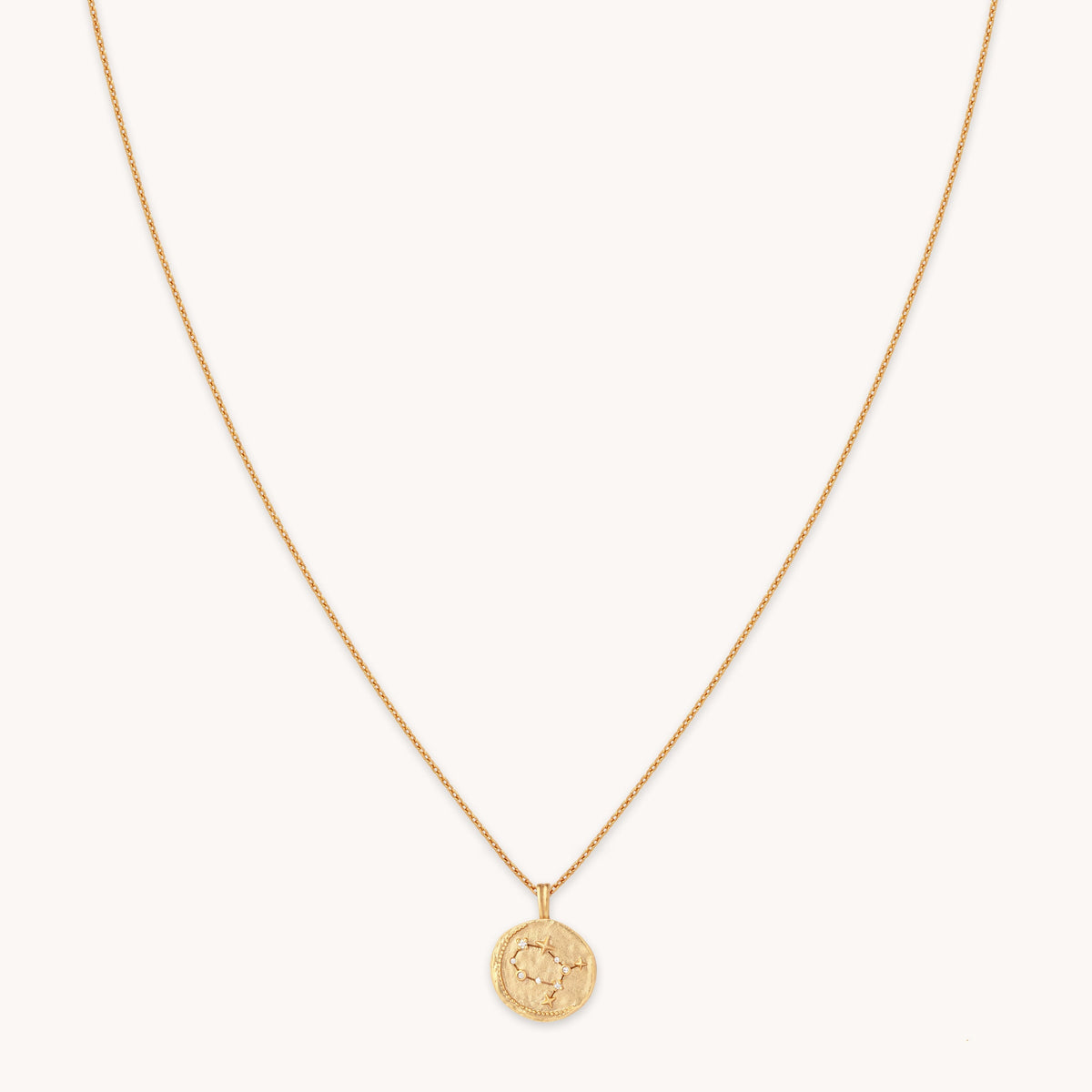 Gemini Zodiac Pendant Necklace in Gold