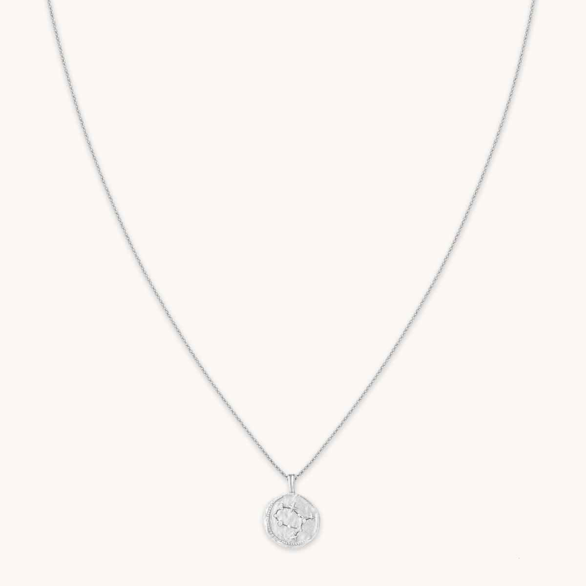 Gemini Zodiac Pendant Necklace in Silver