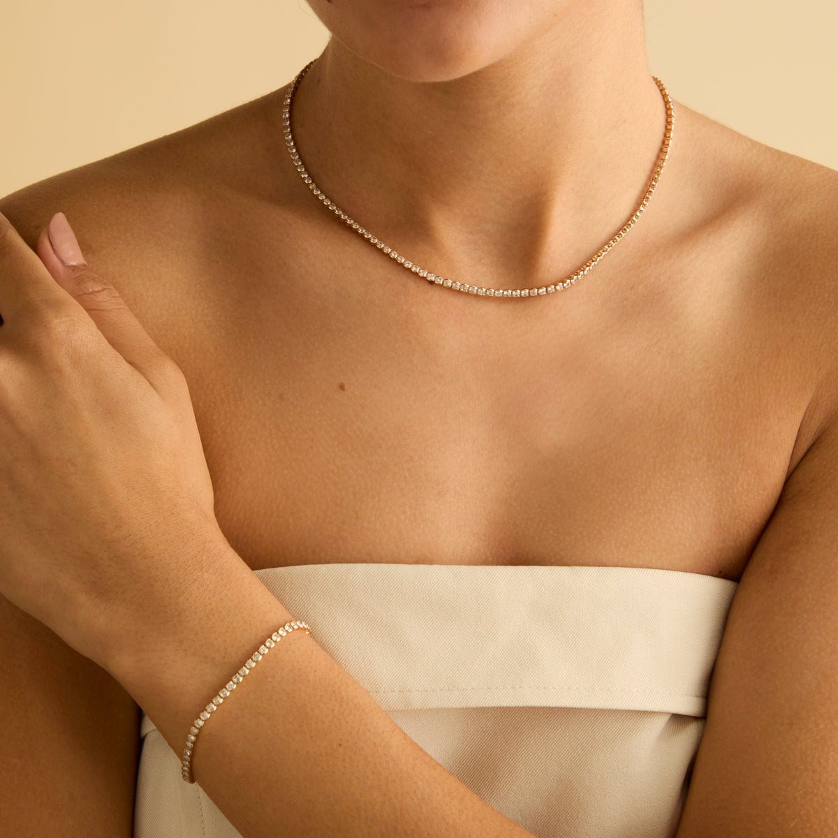 Tennis Chain Gift Set in Gold-Astrid & Miyu