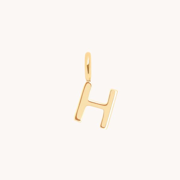 Initial Charms - H Initial Charm 9k Gold - Welding Charm - Astrid & Miyu