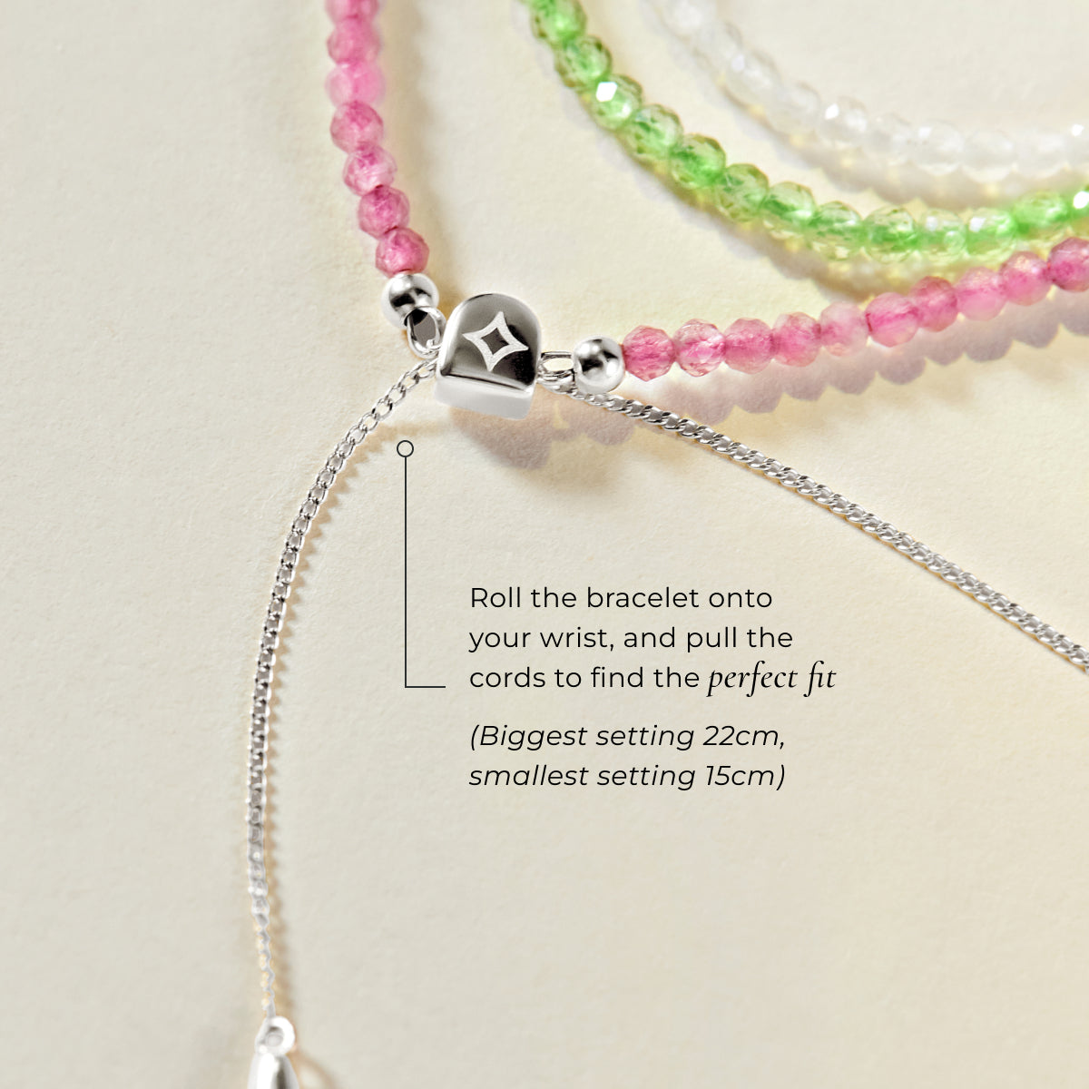 Bracelets - Ironstone Gemstone Bracelet in 9k White Gold - Beaded Bracelet - Astrid & Miyu