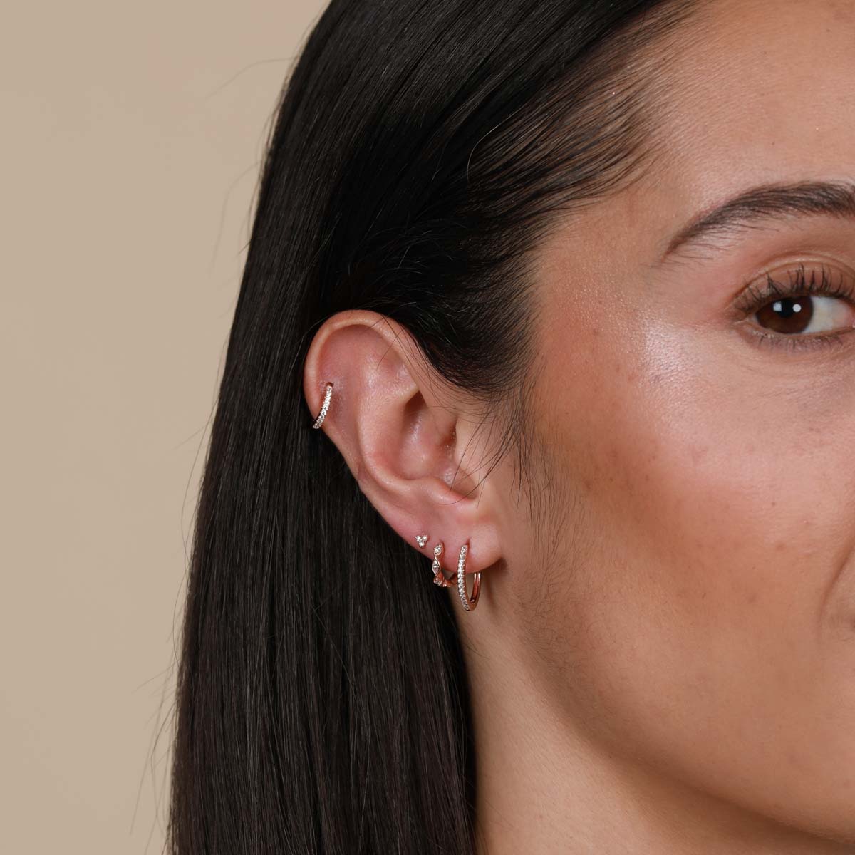 Jewelled Hoop in Rose Gold-Astrid & Miyu