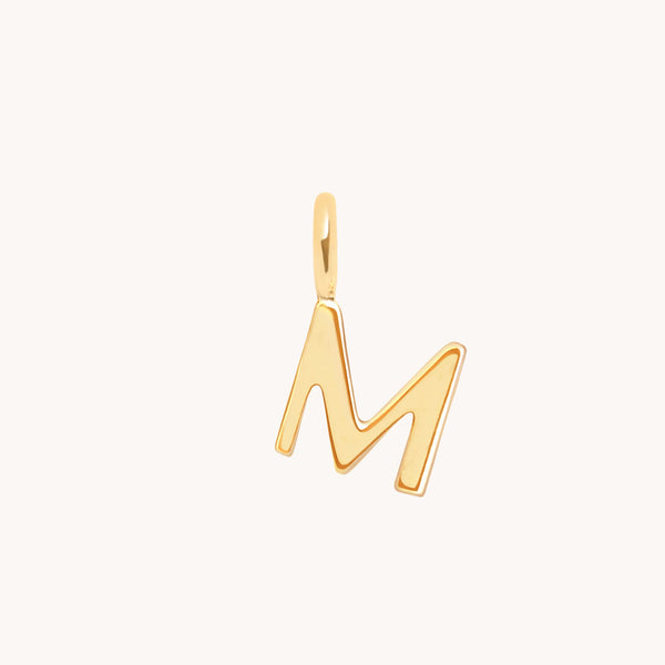 Initial Charms - M Initial Charm 9k Gold - Welding Charm - Astrid & Miyu