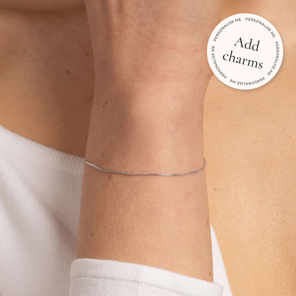 Bracelets - Miyu Chain Bracelet in Solid White Gold - - Astrid & Miyu