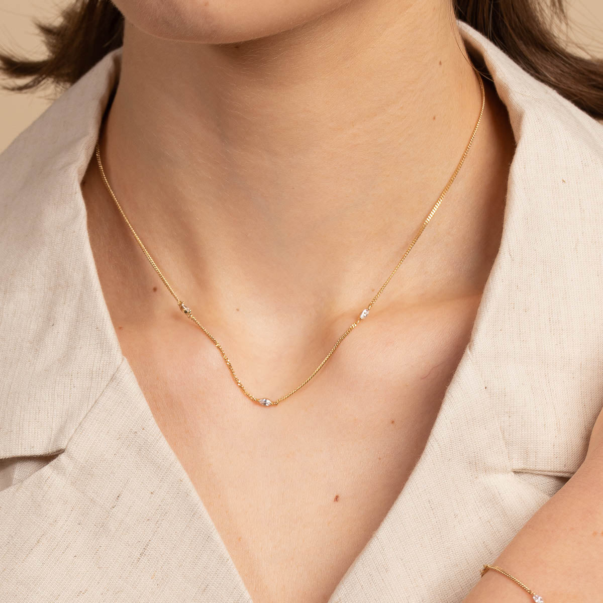 Bold Zodiacs & Zodiac Gift Sets - Navette Crystal Gift Set in Gold - Stacking Sets - Astrid & Miyu