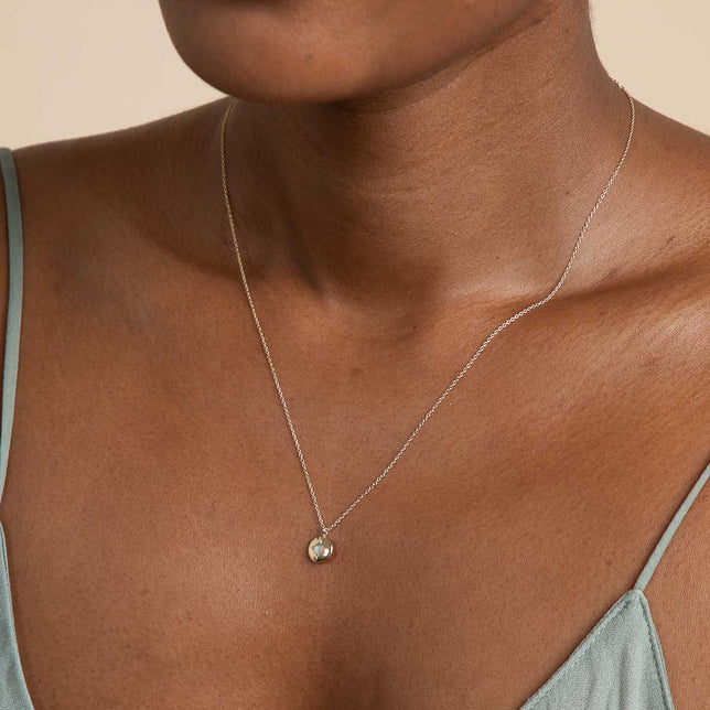 Birthstone Jewellery - October Opal Birthstone Necklace in Solid Gold - Pendant Necklace - Astrid & Miyu