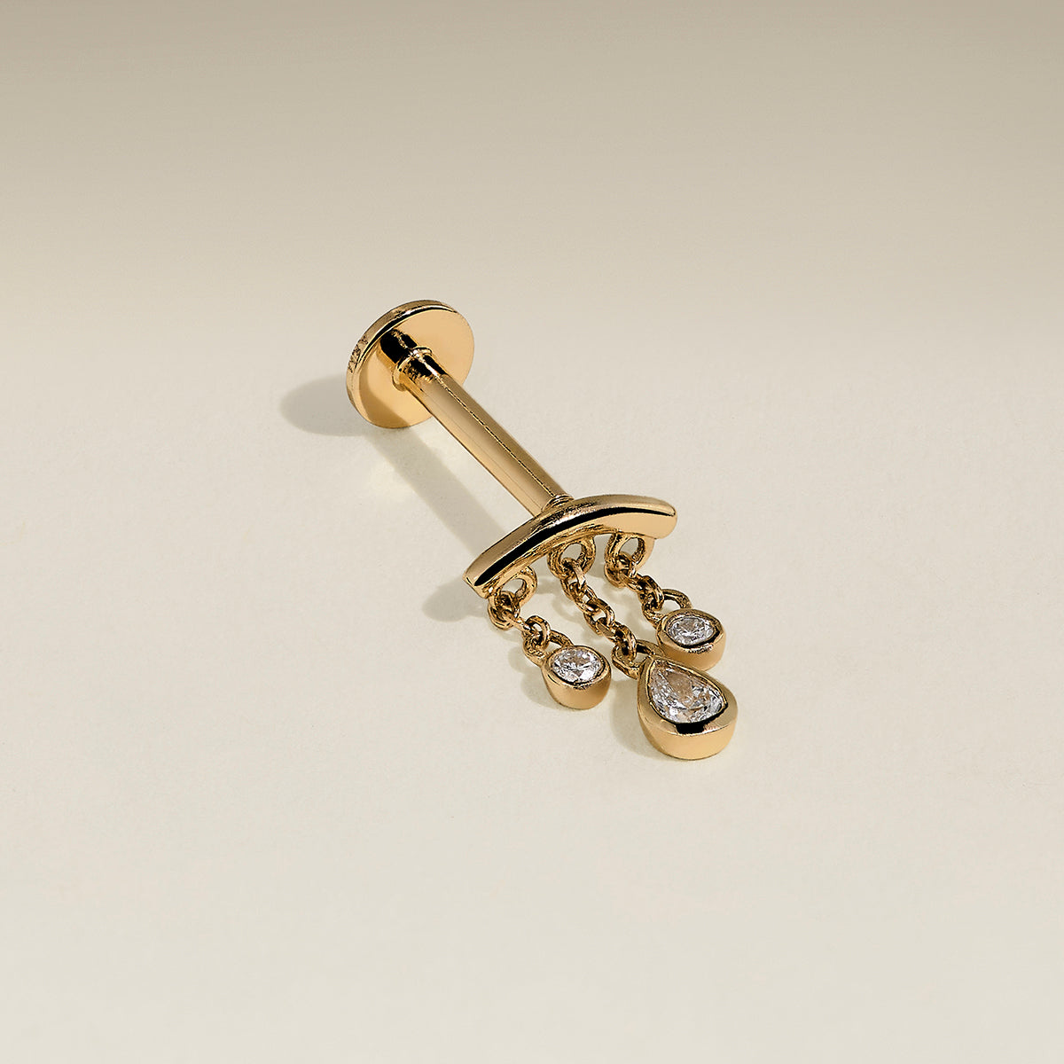 Diamond Pear Multi Charm Hidden Helix in Solid Gold-Astrid & Miyu