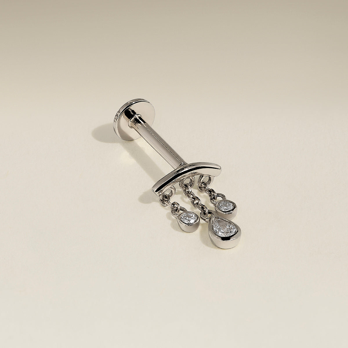 Diamond Pear Multi Charm Hidden Helix in Solid White Gold-Astrid & Miyu